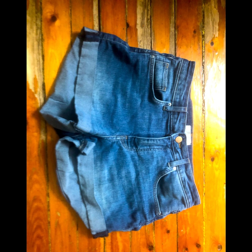 H&M high rise jean shorts